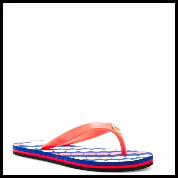 KATE SPADE SANDALS SIGNATURE PRINT FLIP FLOPS - Picture 7 of 8